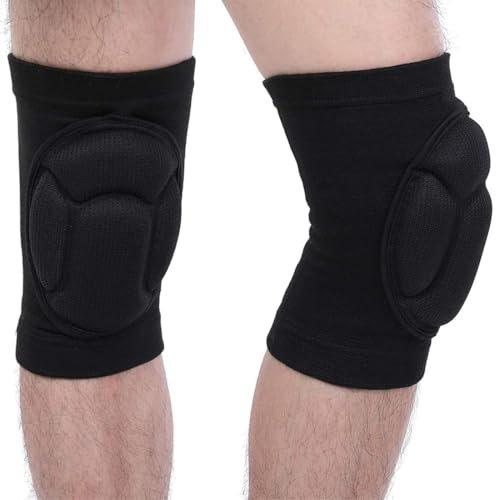 1 Paire Genouillères de Protection, Genouillère Travail Avec 25MM Mousse Coussin,Anti-collision Protege Genoux Imperméable Respirant,Jardinage Jogging Travaux,Noir,M