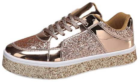 MODSGUE Baskets de tennis à paillettes pour femmes - Sneakers élégantes scintillantes à motifs floraux - Strass Bling - Chaussures de mariée de mariage - Chaussures à paillettes brillantes