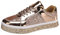 MODSGUE Baskets de tennis à paillettes pour femme - Motif floral Dressy Sparkly - Strass - Bling - Chaussures de mariée - Chaussures de course - Chaussures de marche basiques, Or rose., 40 EU