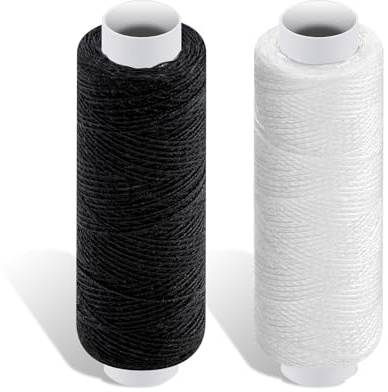 2 Pcs Sewing Thread, 200 Yards White Black Threads for Sewing, Polyester Sewing Machine Thread for Hand Quilting, Embroidery, Crafts