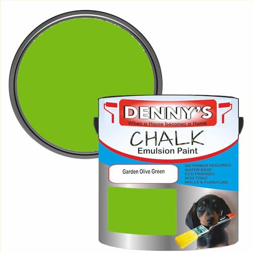 Premium Interior Wall & Furniture Chalk Paint – Garden Olive Green – Rich Matt Finish, Durable & Washable, Low Odour, Ideal for Living Rooms, Bedrooms & Hallways (2.5 litre Tin)
