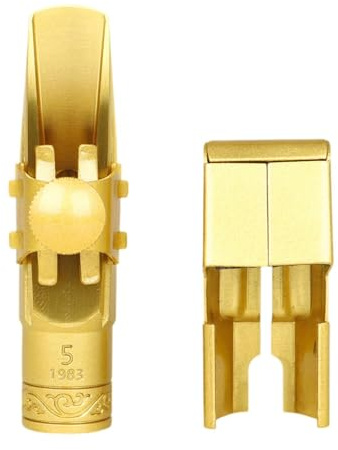 KIXZSAZ Professionelles, vergoldetes Saxophonmundstück liefert außergewöhnlichen Klang für ambitionierte Musiker, die ihr Können perfektionieren wollen. Mundstücke für Altsaxophone mit Blattschrauben.