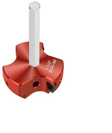Glomc Herramienta de escariador de tubería de PVC de triple hoja, para accesorios de programación 40/CPVC/ABS, cuerpo de aleación de aluminio, eje de acero inoxidable, compatible con portabrocas