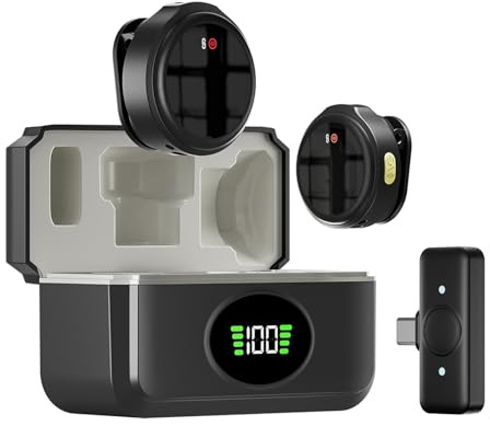 Zambuph Microphone Cravate sans Fil Clear Voice avec Clip arrière Facile à Installer Microphone Cravate sans Fil ABS Sound, Type-c