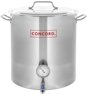 CONCORD Stainless Steel Home Brew Kettle Stock Pot (Weldless Fittings) (160 QT/ 40 Gal)