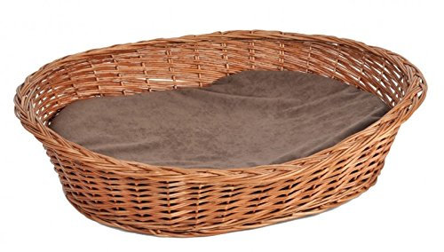 Lycce Ruhekorb für kleine Hunde und Katzen mit Kissen Weide 52cm x 42cm x 14cm