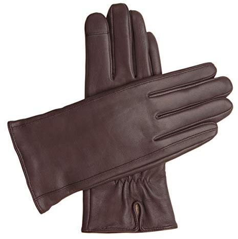 Downholme Gants Tactiles en Cuir pour Femme avec Doublure en Cachemire