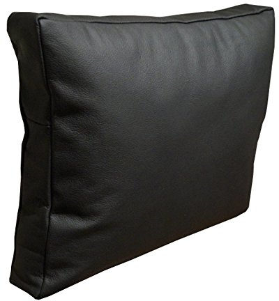 Quattro Meble Schwarz Echt Lederkissen Sofa Deko Kissen Echtleder Rückenkissen Rindsleder Leder Modell P&Z (40 x 50cm)