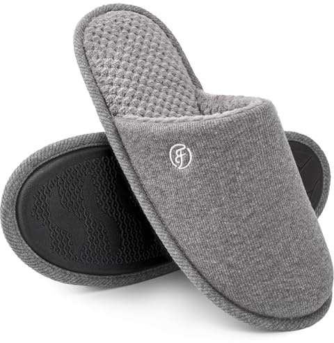 EverFoams Pantofole Classiche da Uomo in Memory Foam, Ciabatta in Spugna Traspirante Grigio,42/43 EU