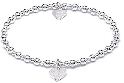 Annie Haak Bracelet Mini Orchidée Argent - Laughter Love Life, 17 cm, Argent sterling
