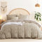 Sedefen Boho Bettwäsche 135x200 cm Khaki Getuftet Geometrisch Muster Wendebettwäsche Set Stickerei Shabby Chic Böhmen Bettbezug mit Reißverschluss und 1 Kissenbezug 80x80cm