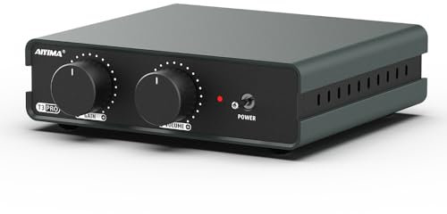 AIYIMA T3PRO MM/MC RIAA Phono-Vorverstärker für Plattenspieler/Schallplattenspieler/Heimverstärker, professioneller Phonographen-Vorverstärker mit Verstärkungs- und Lautstärkeregelung und AC-Netzteil