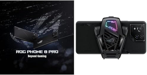 ASUS ROG Phone 8 Pro, EU Official, Phantom Black & AeroActive Cooler X, integrierter Kickstand, 2 physische Tasten, 3,5-mm-Kopfhöreranschluss
