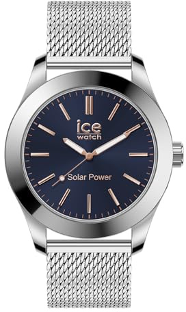 ICE-WATCH - ICE steel solar - Orologio da uomo con bracciale in metallo (Medium), Argento e blu