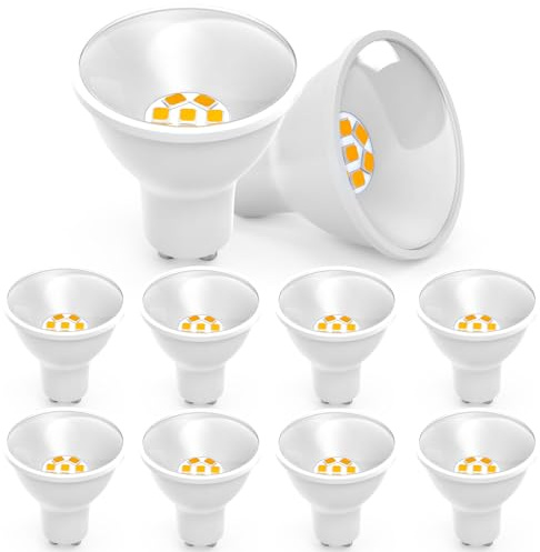 Auting GU10 led warmweiß, gu10 LED Spots 5W Lampe, Ersetzt 70W Halogen, 120° Abstrahlwinkel LED Spot GU10, 800Lm Leuchtmittel, Nicht dimmbar, 10 Stück