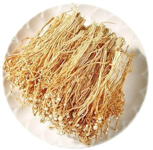 Las Setas Enoki Secas Son Un Alimento Verde Chino Apto Para La Cocina Vegetariana Ensaladas Y Son Verduras Deshidratadas Fáciles De Almacenar (250g)