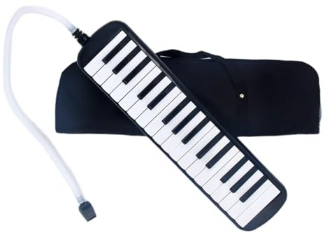 Pocoiau Clavier de piano à air soprano mélodique avec tube long, embouts courts et sac de transport, instrument mélodica à 32 touches pour enfants
