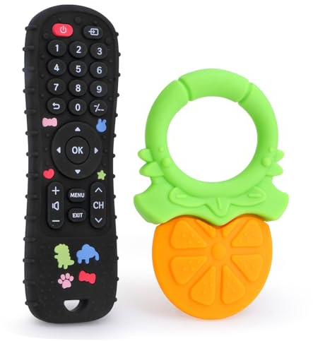 Jouets de dentition pour bébés de 0 à 36 mois, 2 anneaux de dentition en silicone de qualité alimentaire, soulagement de la poussée dentaire pour nourrissons, jouets de dentition pour bébé avec