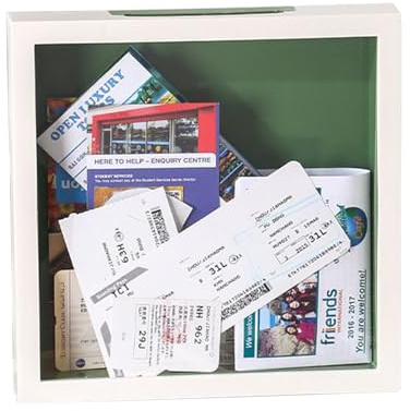 Uhngw Caja de Sombra con Ranura, Caja de Archivo de , Marco Transparente, exhibición de Recuerdos para el hogar, Sala de Estar, apartamento, Playa, Concierto, Boda,