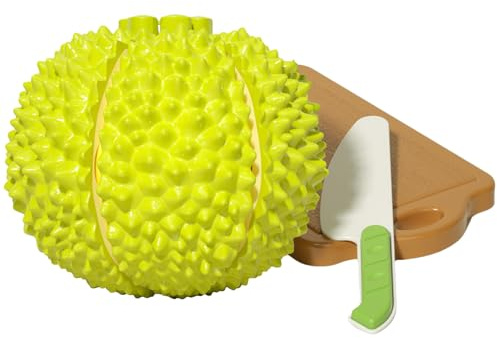 Durian leksak – simulerad frukt för fantasispel, interaktiv skärning, utbildningstabell | Leksak för barn 3+, manuell och pedagogisk aktivitet