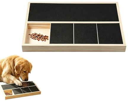 Klobräda och skrapbräda för hundar Träskiva med slipande sandpapper | Hundskrapbräda med inbyggd godislåda för medeltill raser, valpar, kattungar, för mental stimulans och aktivering i , hörn