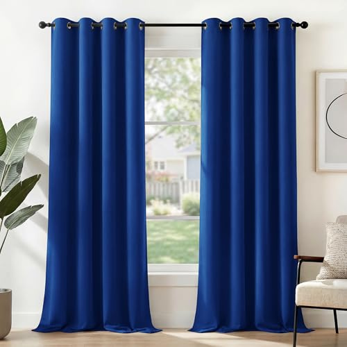 Deconovo Room Darkening Curtains Super Soft Bedroom Thermal Insulated Energy Saving Kids Curtains 55 x 110 Inch Light Pink 2 Panels