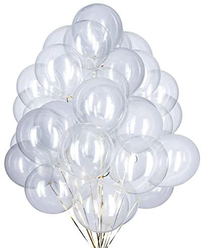 CC Wonderland Zone 50 Stück 12 Zoll Luftballons Transparente,Durchsichtige Helium Latex Ballon für Partys Deko