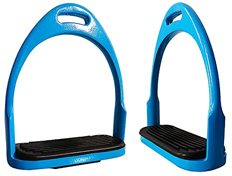 PUMEXFE Equine Horse Stirrups Irons Cool Western Lightweight Aluminum Safety Riding TACK Saddle (Blue)