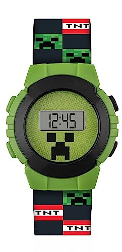 Minecraft Jungen Digital Quarz Uhr mit Kunststoff Armband MIN4223 AMZ