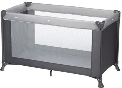 Bebeconfort Soft Dreams Lettino per bambini 0-3 Anni (0-15 kg), Culla da Campeggio con Materasso incluso in fibra di legno e schiuma (60x120 cm), Pieghevole, Borsa da trasporto, Tinted Graphite