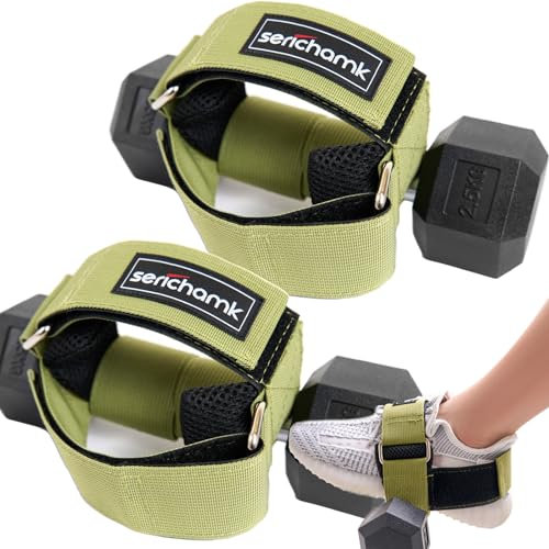 Fuß-Hantelbefestigung, Tibialis-Trainer, Gewichtheben, Knöchelriemen, Beinlift-Trainingsgerät, grün, 2 Stück