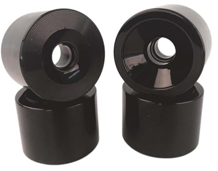 predolo 4X Ruedas de monopatín Ruedas de Longboard de PU reemplazo de dureza Negro 80A de Alta Elasticidad, 65MM