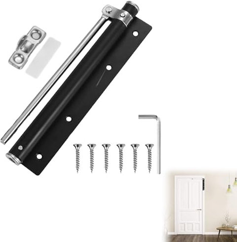 Porte Closers,Ferme Porte Automatique,Ferme Porte à Ressort,Ferme Porte en Acier Inoxydable,Réglable Ferme Portes Avec Vis,Pour les Portes Intérieures et Extérieures Maison Bureau Hôtel,Noir