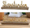 Cepewa Schriftzug 'Sternstunden' Gold | 30x9x5cm Mangoholz Aluminium | Dekoaufsteller Tischdeko Aufsteller (1 x Schriftzug Sternstunden Gold)