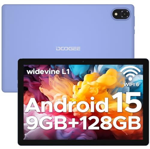 DOOGEE U10 2025 Neueste Android 15 Tablet 10 Zoll, 16GB RAM+128GB ROM (2TB TF) Kinder Tablets PC 5060mAh Gaming Tablet Android, Widevine L1/ 8MP+5MP Dual Kamera/WiFi 6/ Type C/ 3.5mm Kopfhörerbuchse