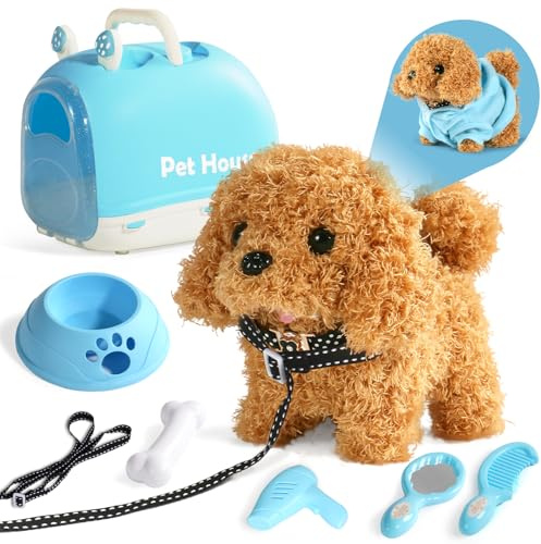 TONZE Perrito Juguete Ladra y Anda Juguetes Niños 2 Años Peluche Perrito Robot Puppy Dog Realist Perritos de Juguete Que Aandan Regalo Niña 2 3 Años Regalo Niño 2 3 Años