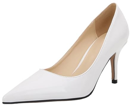 Generisch Pumps da Donna con Tacco Alto, Scarpe da Cerimonia in Pelle Lucida, Scarpe Eleganti e Comode per Abiti, Scarpe con Tacco da Sposa, Scarpe Mary Jane, Scarpe da Sera, Mocassini, Scarpe con