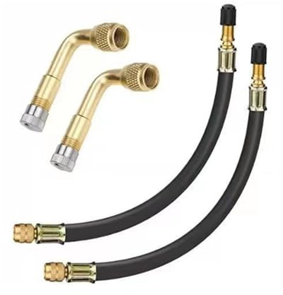 Extensión de válvula de neumático, adaptador de válvula de coche, extensión de válvula de coche de 90 grados y 210 mm flexible de goma para válvula de neumático, extensión de válvula de ángulo para