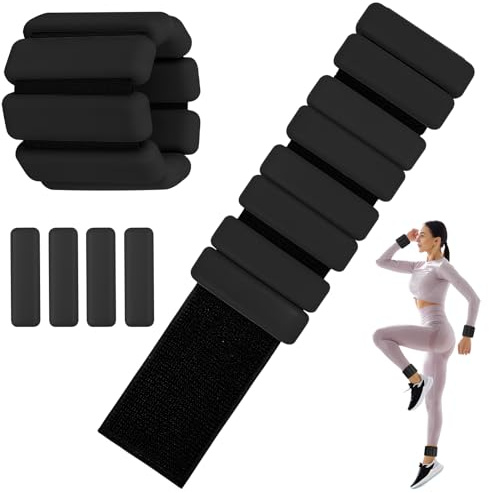 Handledsvikter fotledsvikter set, 2 stycken viktmanschetter för fot eller handled på rörelse promenader jogging yoga aerobics pilates vikt fitness armband