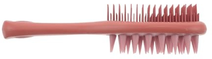 Yardenfun Cepillo Masajeador de Cuero Cabelludo de Silicona Roja Mango Largo, Peine de Doble Cara para Champú y Limpieza Profunda, Herramienta Ergonómica para Ducha y Masaje Capilar