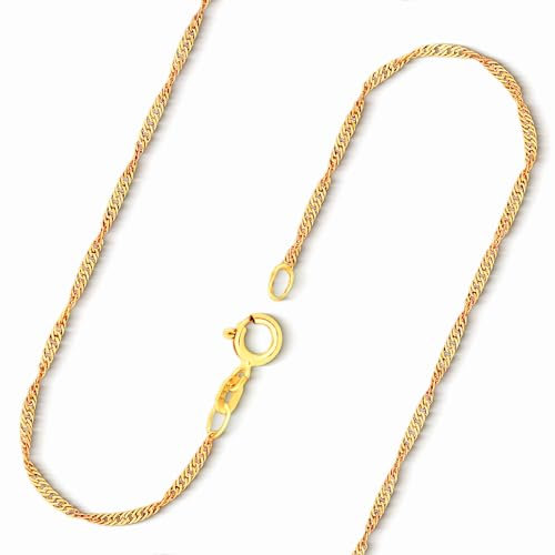 EDELIND Goldkette, Singapurkette Gelbgold 333/8 K, Länge 42 cm, Breite 1,4 mm, Gewicht ca, 1,4 g, NEU