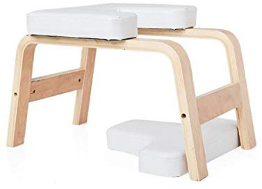 KUANDARYJ Headstand Bench Yoga Inversion Chair Headstand Stool Ideal for Workout, Fitness Gym Stress Relieve Body Building Steel Frame, White