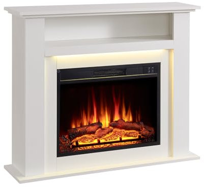 FlameKo Sahara Fireplace with 39 surround and Realistic Flame Effect Heater White Multiple Colours Available