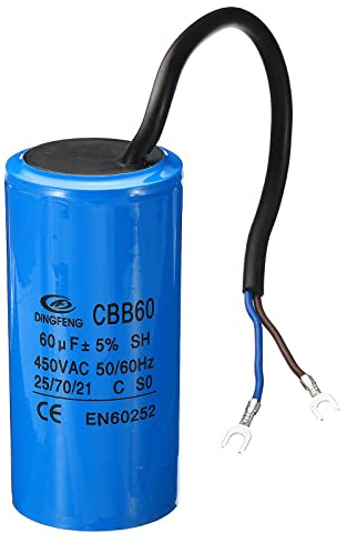 PATIKIL CBB60 60uF Running Capacitor, AC 450V 2 Wires 50/60Hz Cylinder 100x50mm for Air Compressor Motor, Washing Machines, Refrigerators Motor Start