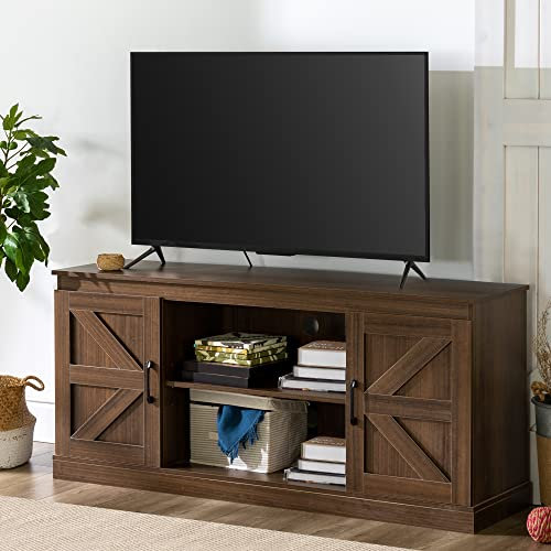 Zinus Wade TV Unit Stand - TV Stand 147x67x40 cm - Unit with Storage Cabinet - Brown