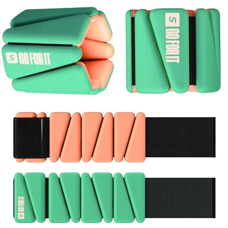 SPORTBIT Wrist & Ankle Weights for Women - Set of 2 (1lb Each), Silicone Surface, Adjustable Strap - Leg Weights, Wrist weights for Walking, Running, Yoga, Pilates, Dance, Aerobics, and More