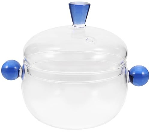 PRETYZOOM Pentola in Borosilicato Alto 350 Ml Coperchio Per Pentola Da Stufato Ciotola Per Alimenti Per Bambini Utensili Da Cucina Resistenti Al Calore