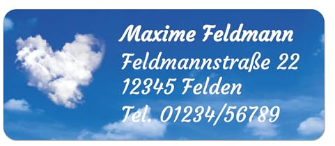 foliado® Adressaufkleber Bildmotive mit Wunschtext personalisierbare Klebeetiketten Namensschild selbstklebend für Briefe, etc. | wasserfest | Digitaldruck (48 x 20 mm) APD-066 (60)