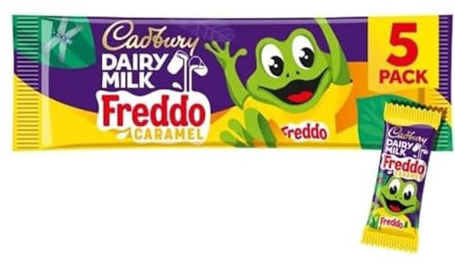 3 x Dairy Milk Freddo Caramel Chocolate Bar 5 Pack 97.5g Delicious Tasty And Twisty Treat Gift Hamper For Birthday,Christmas,Easter