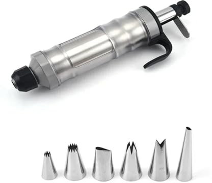 ZGXNYI Seringue à Garnir en Acier Inoxydable Stainless Steel Cream Cookie Decorating Set Pastry Biscuit Cake Syringe Flower Type Extruder Baking Tools Nozzles Dessert Seringue à GâTeau